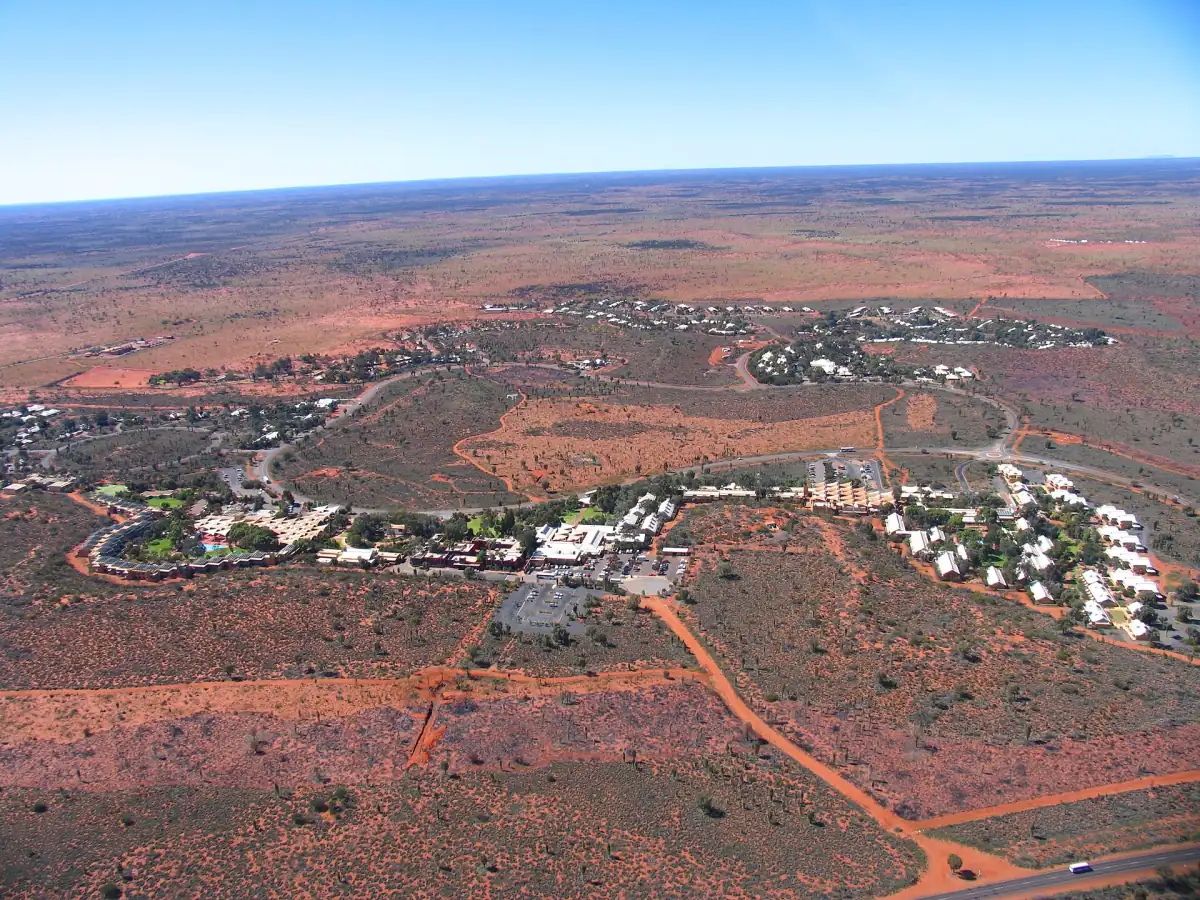Yulara seen from a helicopter